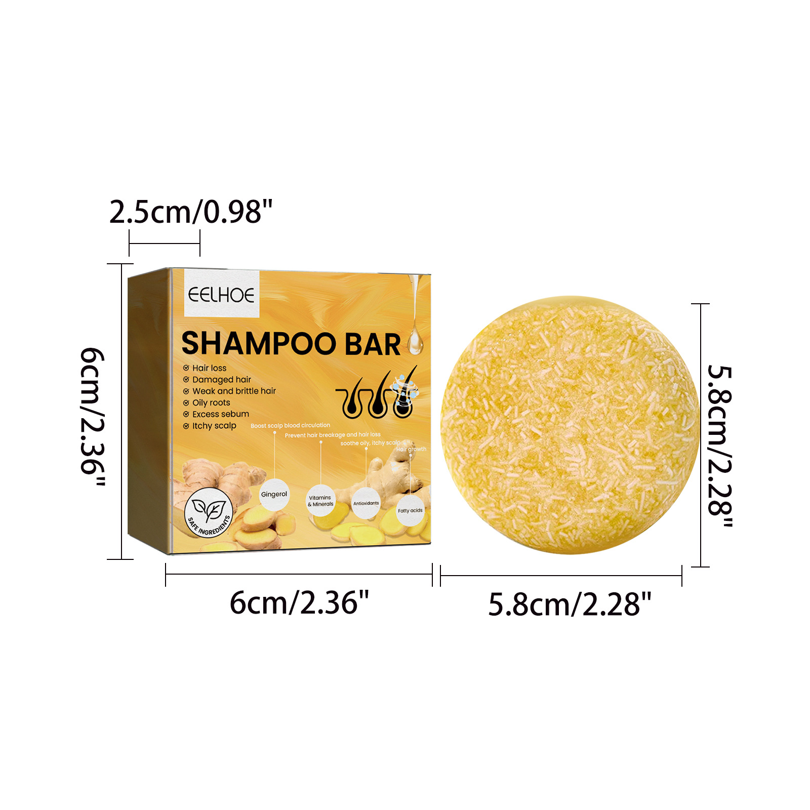 Natural Ginger Hair Shampoo Ba - Hair Care Nature ulasan dan harga