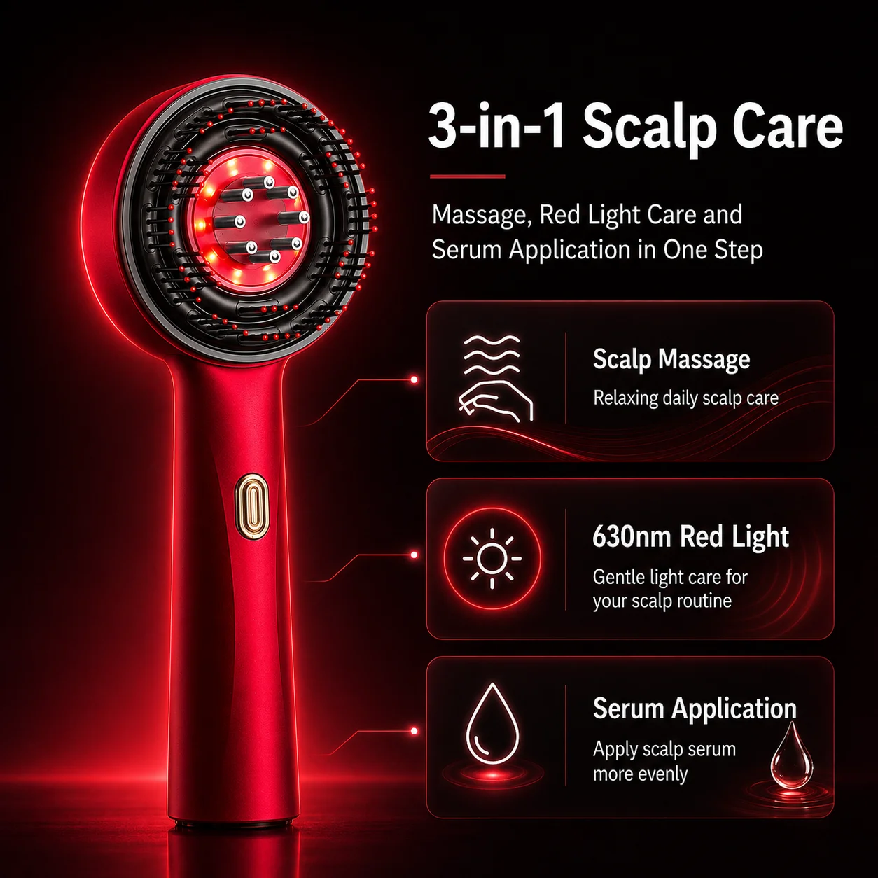 Red Light Scalp Massager Comb  - Hair Care Serum ulasan dan harga