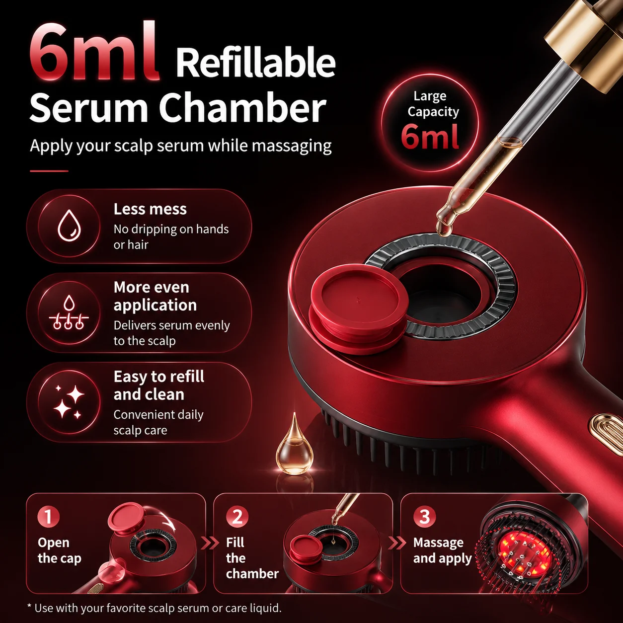 Red Light Scalp Massager Comb  - Hair Care Serum ulasan dan harga