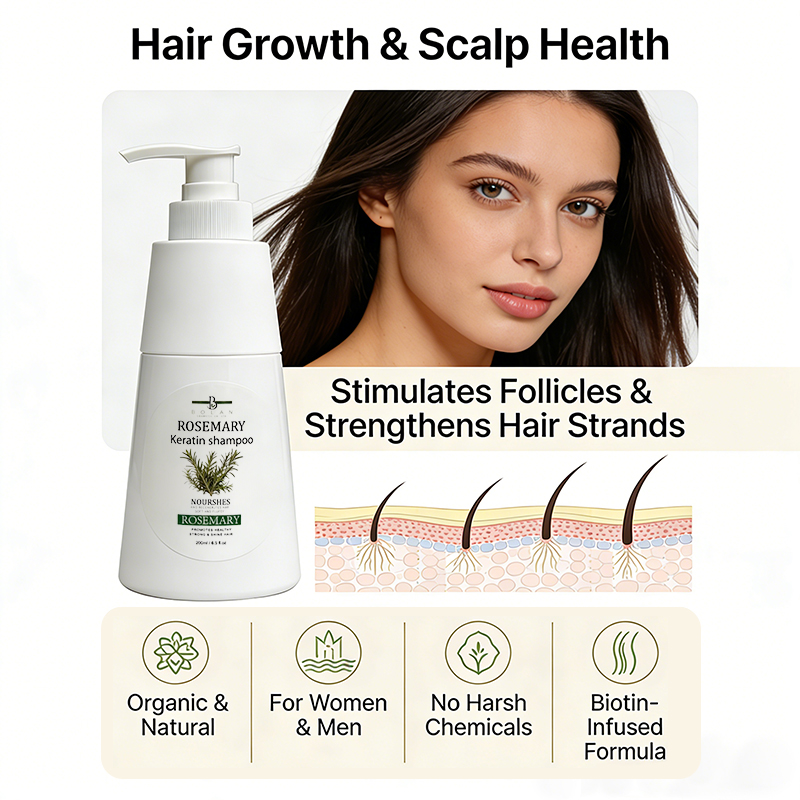 200ml Natural Rosemary Shampoo - Hair Care Keratin Shampoo ulasan dan harga